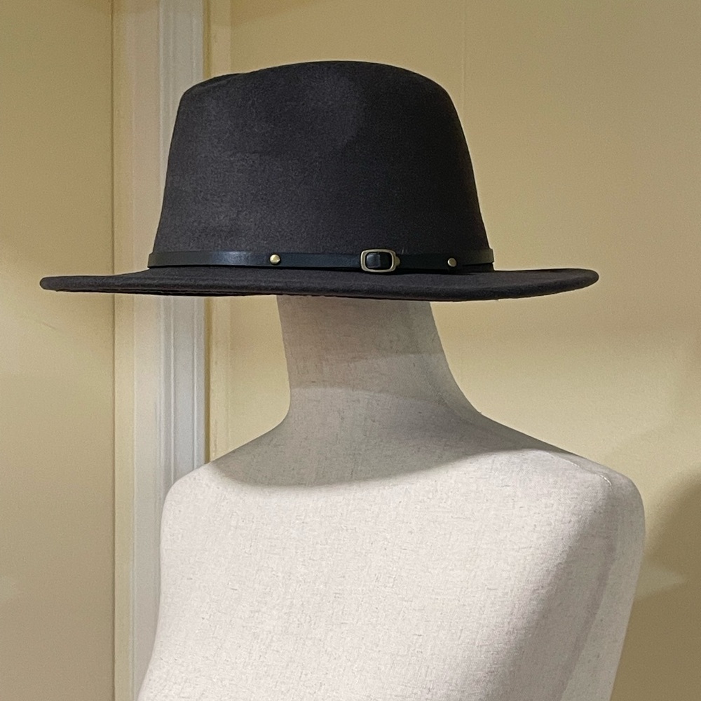 Women’s Wool Blend Fedora Hat Charcoal Gray One Size